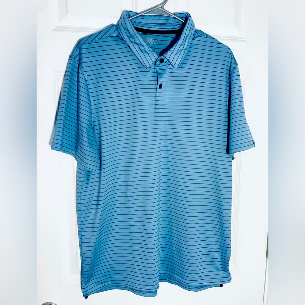 VRST Polo Shirt Blue Stripe Short Sleeve Stretch Golf Men’s Sz Large #8